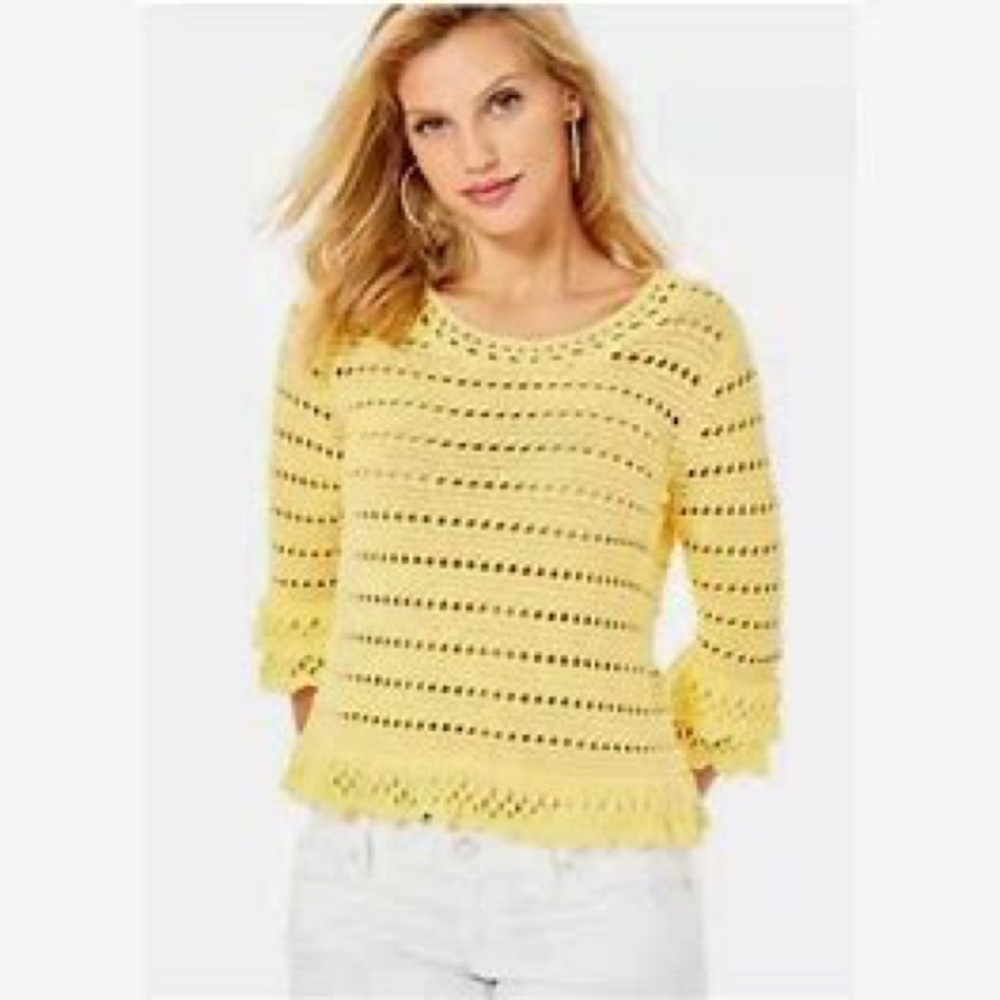 NWT Lilly Pulitzer Irina Sweater in St. Tropes Yellow 
Sz M